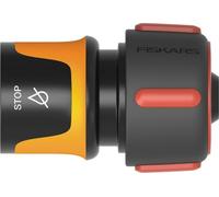 Fiskars Schlauchanschluss Stop 19 mm, Schlauchverbinder, Schlauchkonnektor, Kunststoff, Schwarz, Rot, Orange, 1027081