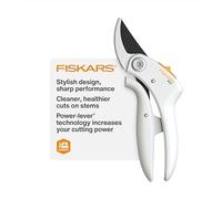 Fiskars - Sécateur de dérivation avec levier électrique, ciseaux de jardin légers, blanc