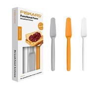 Fiskars Set de 3 couteaux à tartiner Functional Form – plastique Blanc/Orange/Gris (1016121)