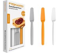 Fiskars Set de 3 Couteaux à tartiner, Plastique, Blanc/Orange/Gris, Functional Form, 1016121