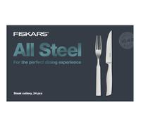 Fiskars Set de couverts a steak tout acier, 24 pcs 1027505