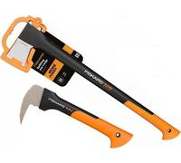 Fiskars Set de fendage de bois 1025438, hache X21 + sapina XA2 1025438