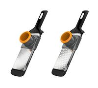 Fiskars Set de râpes Functional Form 1014413 – 2 pièces fines et grossières Noir/Orange