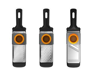 Fiskars Set Mandoline et Râpes, 3 Pièces, Métal/Plastique, Functional Form, 1014414