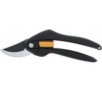 Fiskars Sécateur à lames franches, Revêtement antiadhésif des lames en Acier, Longueur: 20 cm, Diamètre de coupe: 2,2 cm, Noir/Orange, SingleStep, P26, 1000567