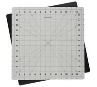Fiskars Tapis de découpe rotatif – Auto‑fixant 360°, lignes 30°/45°/60° – 33×33 cm, gris