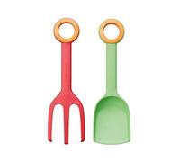 Fiskars Truelle à Fleurs et Fourche à Plantes pour Enfants, Set 2-en-1, longueur : 24 cm, plastique renforcé de fibres de verre, vert/orange et rouge/orange, MyFirst Fiskars, 1062471