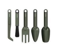 Fiskars Urban Plant Care, Set d'Outils de Jardinage, 5 Pièces, Kit Tout-en-Un pour Plantes d'Intérieur, Design Peu Encombrant, Acier Inoxydable avec Revêtement, Vert Olive, 1080778