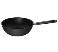 Fiskars Wok, Ø 28 cm, Capacité : 4,5 litres, Convient à Toutes les Plaques de Cuisson, Aluminium/Plastique, Résistant aux Rayures, Revêtement Antiadhésif, Hard Face, Noir, 1052233