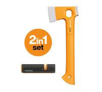 Fiskars X-series X13 hache légere + aiguiseur couteaux & haches Xsharp 1075437