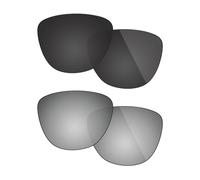Fiskr Anti-saltwater polarisées Lentilles de remplacement pour Oakley Frogskins Lunettes de soleil 2 paires emballés, Stealth Black & Metallic Silver
