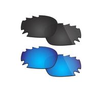 Fiskr Anti-saltwater polarisées Lentilles de remplacement pour Oakley Jawbone Vented Racing pour 2 paires de lunettes de soleil emballés, Stealth Black & Ice Blue