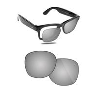 Fiskr Verres polarisés de rechange compatibles avec les lunettes intelligentes Ray-Ban Stories Wayfarer RW4002 50 mm, résistantes aux chocs et ajustement parfait - Argent métallisé