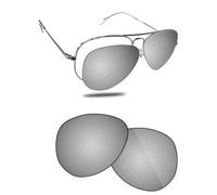 Fiskr Verres polarisés de rechange compatibles avec lunettes de soleil Ray-Ban RB3689 58 mm, résistants aux chocs et ajustement parfait - Argent métallisé