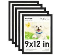Fisnish Lot de 5 cadres photo de 22,9 x 30,5 cm, grain de bois noir