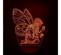 FISSEN 3D aile de papillon. LED Lampe d'illusion Optique veilleuse Lumière de Nuit avec Câble USB et 7 Couleurs Décoration pour Enfant Chambre Chevet Table de Bébé Enfant Cadeau Fête Anniversaire