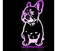 FISSEN 3D Bouledogue Français LED Lampe d'illusion Optique Lampe Lumière de Nuit avec Câble USB et 7 Couleurs Décoration pour Enfant Chambre Chevet Table de Bébé Enfant Cadeau De Noël Fête