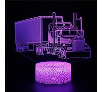 FISSEN 3D Camion Tracteurs LED Lampe d'illusion Optique veilleuse Lumière de Nuit avec Câble USB et 7 Couleurs Décoration pour Enfant Chambre Chevet Table de Bébé Enfant Cadeau Fête Anniversaire