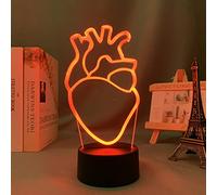 FISSEN 3D Coeur LED Lampe d'illusion Optique Lampe Lumière de Nuit avec Câble USB et 7 Couleurs Décoration pour Enfant Chambre Chevet Table de Bébé Enfant Cadeau De Noël Fête Anniversaire