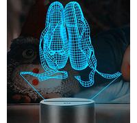 FISSEN 3D des chaussons de danse LED Lampe d'illusion Optique Lampe Lumière de Nuit avec Câble USB et 7 Couleurs Décoration pour Enfant Chambre Chevet Table de Bébé Enfant Cadeau De Noël Fête
