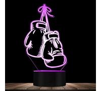 FISSEN 3D Gants de boxe LED Lampe d'illusion Optique Lampe Lumière de Nuit avec Câble USB et 7 Couleurs Décoration pour Enfant Chambre Chevet Table de Bébé Enfant Cadeau De Noël Fête Anniversaire
