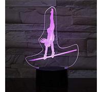FISSEN 3D Gymnastique artistique LED Lampe d'illusion Optique Lampe Lumière de Nuit avec Câble USB et 7 Couleurs Décoration pour Enfant Chambre Chevet Table de Bébé Enfant Cadeau Fête Anniversaire
