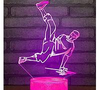 FISSEN 3D Hip hop Danse de rue LED Lampe d'illusion Optique veilleuse Lumière avec Câble USB et 7 Couleurs Décoration Enfant Chambre Chevet Table de Bébé Enfant Cadeau De Noël Fête Anniversaire