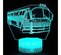FISSEN 3D Le train Bus Lampe veilleuse d'illusion Optique led Lumière de Nuit avec Câble USB et 7 Couleurs Décoration pour Enfant Chambre Chevet Table de Bébé Enfant Cadeau Fête Anniversaire