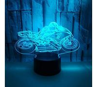 FISSEN 3D Moto Automobile LED Lampe d'illusion Optique Lampe Lumière de Nuit avec Câble USB et 7 Couleurs Décoration pour Enfant Chambre Chevet Table de Bébé Enfant Cadeau Fête Anniversaire