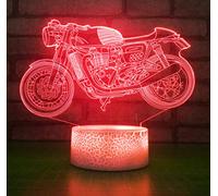 FISSEN 3D Moto LED Lampe de nuit d'illusion Optique Lumière de Nuit avec Câble USB et 7 Couleurs Décoration pour Enfant Chambre Chevet Table de Bébé Enfant Cadeau De Fête Anniversaire