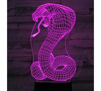 FISSEN 3D Un serpent LED Lampe d'illusion Optique Lampe Lumière de Nuit avec Câble USB et 7 Couleurs Décoration pour Enfant Chambre Chevet Table de Bébé Enfant Cadeau De Noël Fête Anniversaire