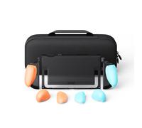 FissionGrip Bundle pour Nintendo Switch 2 (2025) Savage Raven by Skull & Co. avec étui de transport : Coque de protection divisée et dockable, coque fine en PC avec poignée détachable, Bleu néon et ro