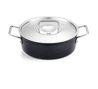 Fissler Adamant Cocotte En Aluminium (24 cm, 3,1 l) Sautoir Avec Revêtement Antiadhésif, Avec Couvercle Métallique, Compatible Induction, Noir