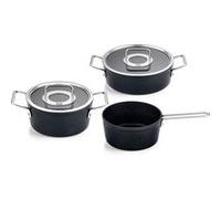 FISSLER Kochtopf Set 3tlg. mit Stielkasserolle ADAMANT Antihaft/Schwarz noir