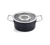 Fissler Adamant Faitout En Aluminium (20 cm, 2,7 l) Avec Revêtement Antiadhésif, Avec Couvercle En Verre, Compatible Induction, Noir