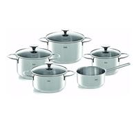 Fissler Batterie de cuisine Copenhagen - 5 pièces - En acier inoxydable avec couvercle en verre