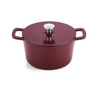 Fissler Collection Moments Cocotte En Fonte Émaillée, Ronde (24 cm), Fonction AromaStar, Compatible Induction, Rouge Bordeaux