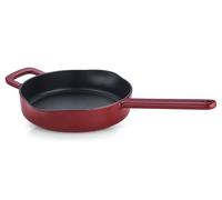 Fissler Collection Moments Poêle En Fonte Émaillée (24 cm), Anti-adhésive, À Bord Haut, Avec Bords Verseurs, Œillet De Suspension, Sans PFAS/PTFE, Compatible Induction, Rouge Bordeaux