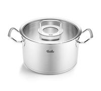 Fissler Collection Original-Profi Faitout En Acier Inoxydable (24 cm, 6,3 l) Avec Couvercle En Verre, Compatible Induction, Argenté