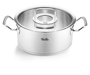 Fissler Collection Original-Profi Sautoir (20 cm, 2,6 l) En Acier Inoxydable, Cocotte Avec Couvercle En Verre, Compatible Induction, Argenté