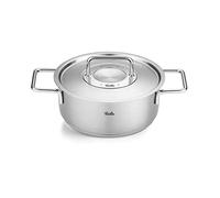 Fissler Collection Pure Sautoir En Acier Inoxydable (24 cm, 3,9 l) Avec Couvercle Métallique Et Graduation Intérieure, Compatible Induction, Argenté
