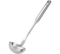 Fissler Essential Cuillère à sauce en acier inoxydable (33,5 cm) Louche à soupe avec œillet de suspension Passe au lave-vaisselle