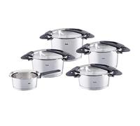 Fissler Intensa Jeu de Faitouts, Sautoir Et Casserole, 5 Pièces, avec Couvercle Métallique (3 Faitouts, 1 Sautoir, 1 Casserole à Queue Sans Couvercle) - Compatible Induction