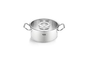 FISSLER Kochtopf mit Glasdeckel ORIGINAL PROFI COLLECTION 24cm/4,6l Edelsathl argent