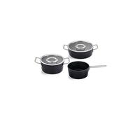 FISSLER Kochtopf Set 3tlg. mit Stielkasserolle ADAMANT Antihaft/Schwarz noir