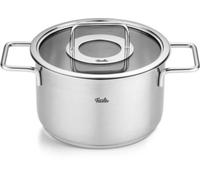 Fissler Faitout Collection Pure 20 cm 3,6 L – inox, couvercle verre, induction, graduations, argenté