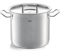 Fissler Original-Profi Collection / Casserole haute en acier inoxydable, Casseroles avec couvercle en métal, graduation intérieure - Induction, Argent, 28 cm