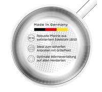 Fissler Original-Profi Collection/Edelstahl-Pfanne (Ø 24 cm) Stielpfanne mit Innen-Skala, novogrill Bratfläche - Induktion