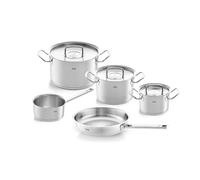 Fissler Original-Profi Collection Jeu de Faitouts/Poêle/Casserole en Acier Inoxydable, 5 Pièces, avec Couvercle Métallique (3 Faitouts, 1 Poêle Non Revêtue, 1 Casserole à Queue Sans Couvercle) - Compatible Induction
