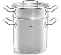 Fissler Original-Profi Collection Multistar / Marmite en acier inoxydable (Ø 20 cm, 6 L) haute pour cuire les asperges à l'étuvée et à la vapeur, avec couvercle et passoire - induction